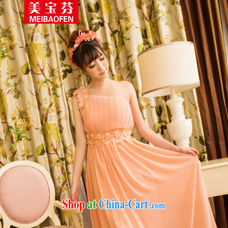 Mei-po, 2015 new sweet temperament OL banquet bridesmaid marriage is a shoulder dress girl dress dress girl violet L, Mei-po Leung, shopping on the Internet