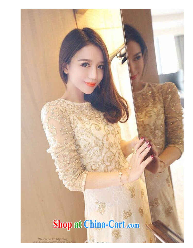 Lint-free cloth, The 2015 spring luxury of Yuan Palace, cultivating graphics thin lace dress retro dress long skirt, goddess picture color L pictures, price, brand platters! Elections are good character, the national distribution, so why buy now enjoy more preferential! Health