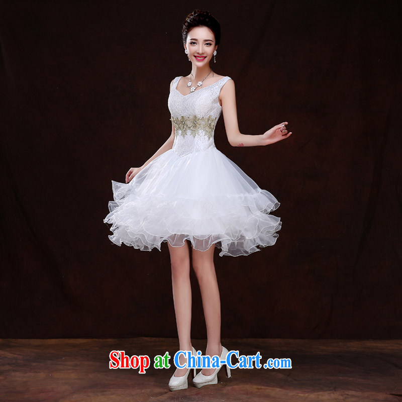 The china yarn bridal short wedding banquet dress bridesmaid serving short 2015 new spring and summer bridal wedding wedding dresses the dresses women Beauty white. size does not accept return and china yarn, shopping on the Internet