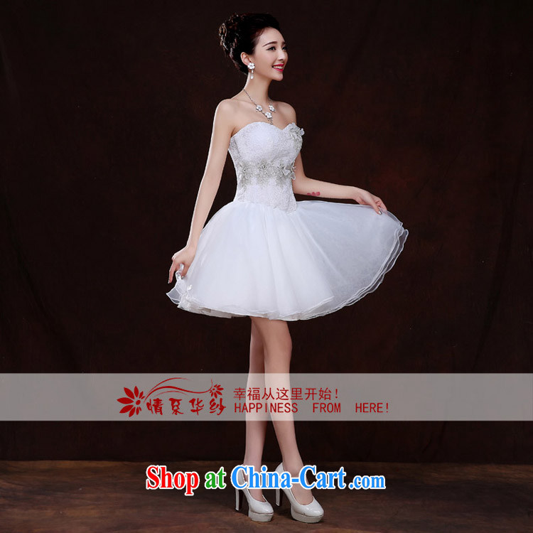 The china yarn 2015 new Korean wedding dresses lace bridesmaid serving short Evening Dress Beauty Fashion toast serving short wedding dresses white. size does not accept return pictures, price, brand platters! Elections are good character, the national distribution, so why buy now enjoy more preferential! Health