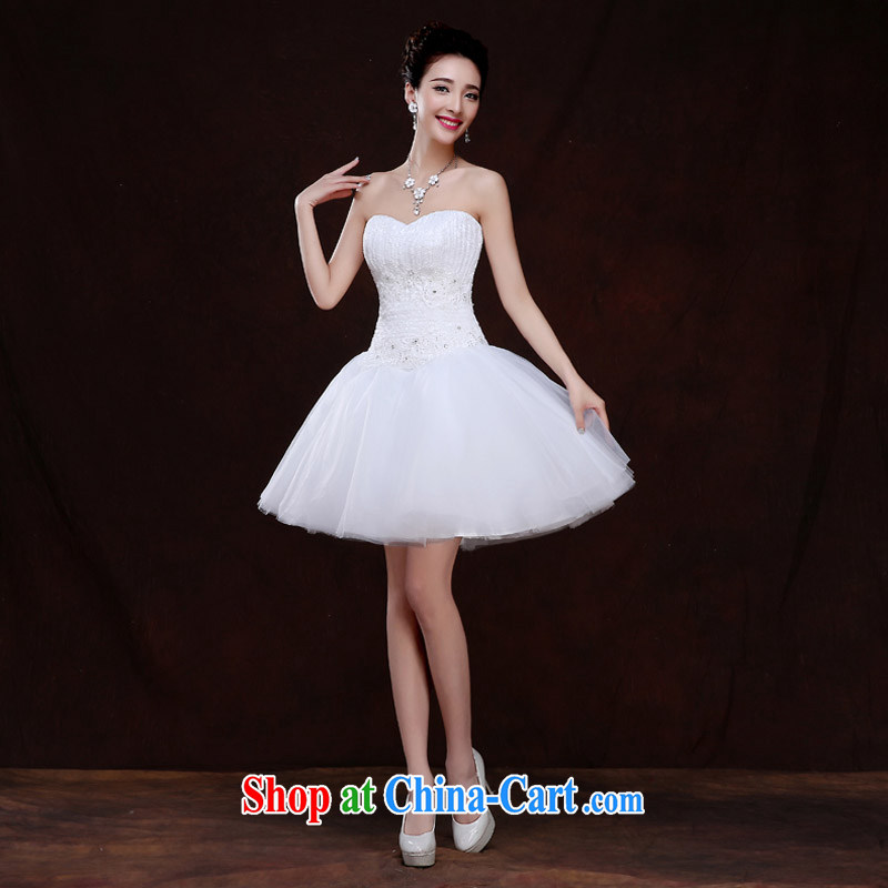 The china yarn bare chest wedding dresses new 2015 spring and summer lace long marriages served toast short Evening Dress white. size does not accept return