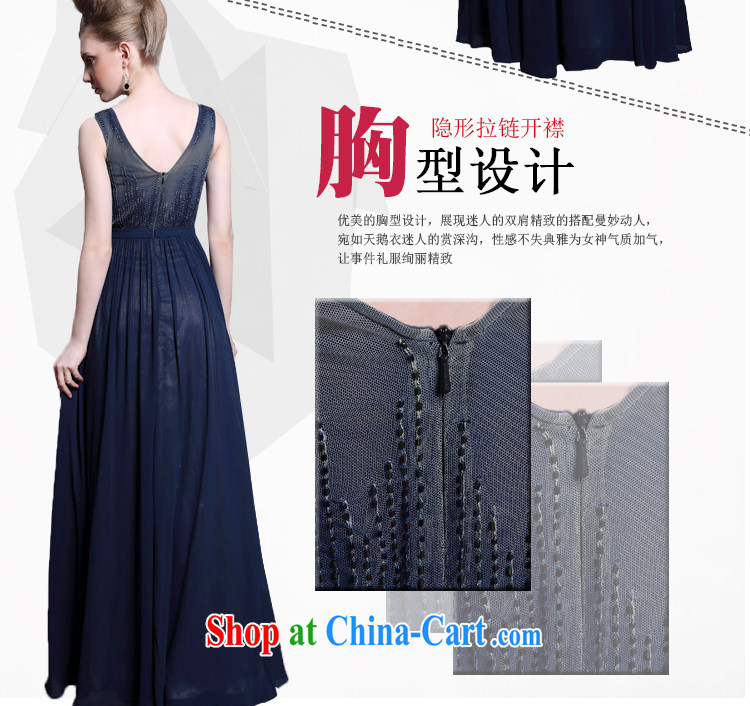 Multi-LAI Ki dark blue nails Pearl evening dress a Field shoulder adult appointment dress 2014 Europe and summer evening dress dark blue S pictures, price, brand platters! Elections are good character, the national distribution, so why buy now enjoy more preferential! Health