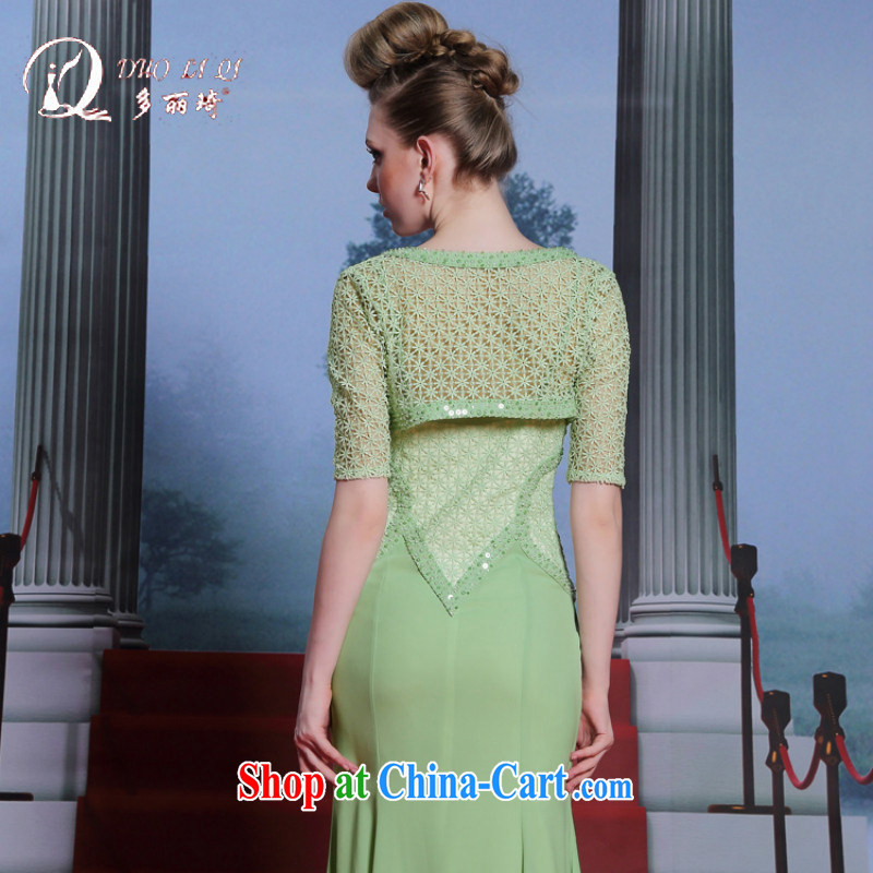 Multi-LAI Ki summer Celadon Colored Evening Dress strap evening dress two-piece nail Pearl dress dress the dress code Green XXL, Li Qi (Doris dress), online shopping