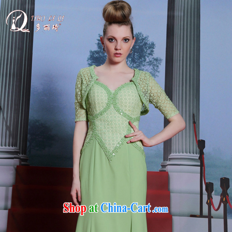 Multi-LAI Ki summer Celadon Colored Evening Dress strap evening dress two-piece nail Pearl dress dress the dress code Green XXL, Li Qi (Doris dress), online shopping