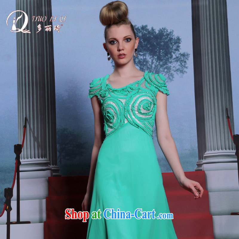 More LAI Ki-take good evening dress zipper fall moderator dress larger graphics thin dress female green L