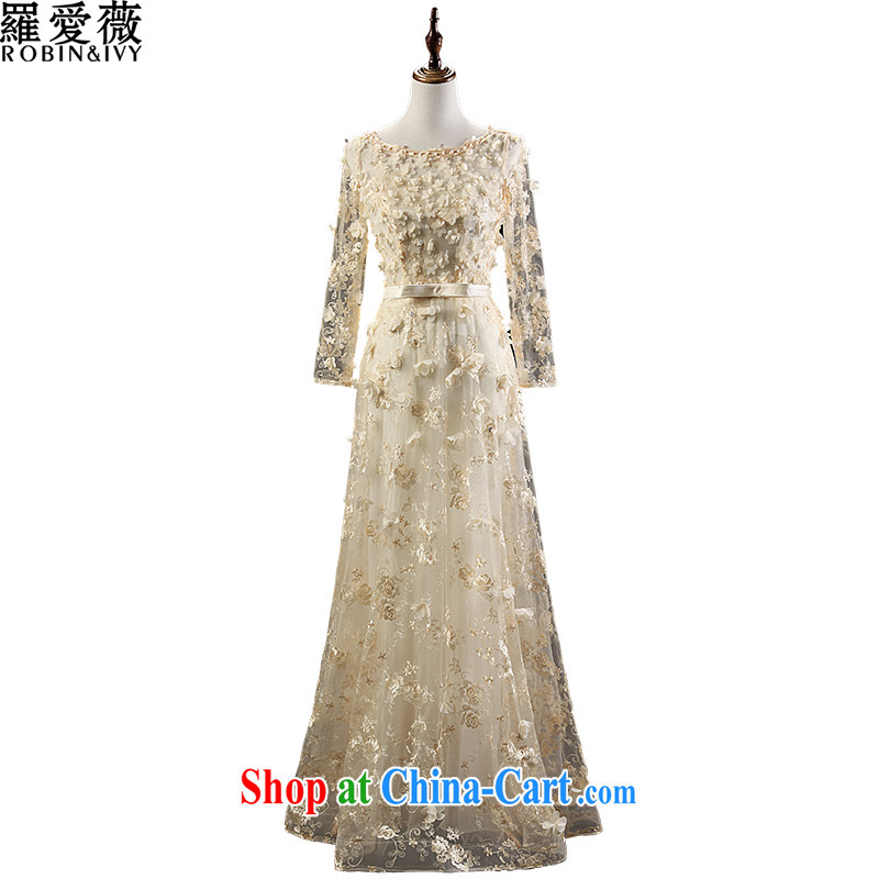 Love, Ms Audrey EU Yuet-mee, RobinIvy_ bows dress custom 2015 new long-sleeved long bridesmaid dress bridal wedding L 35,016 champagne color advanced customization