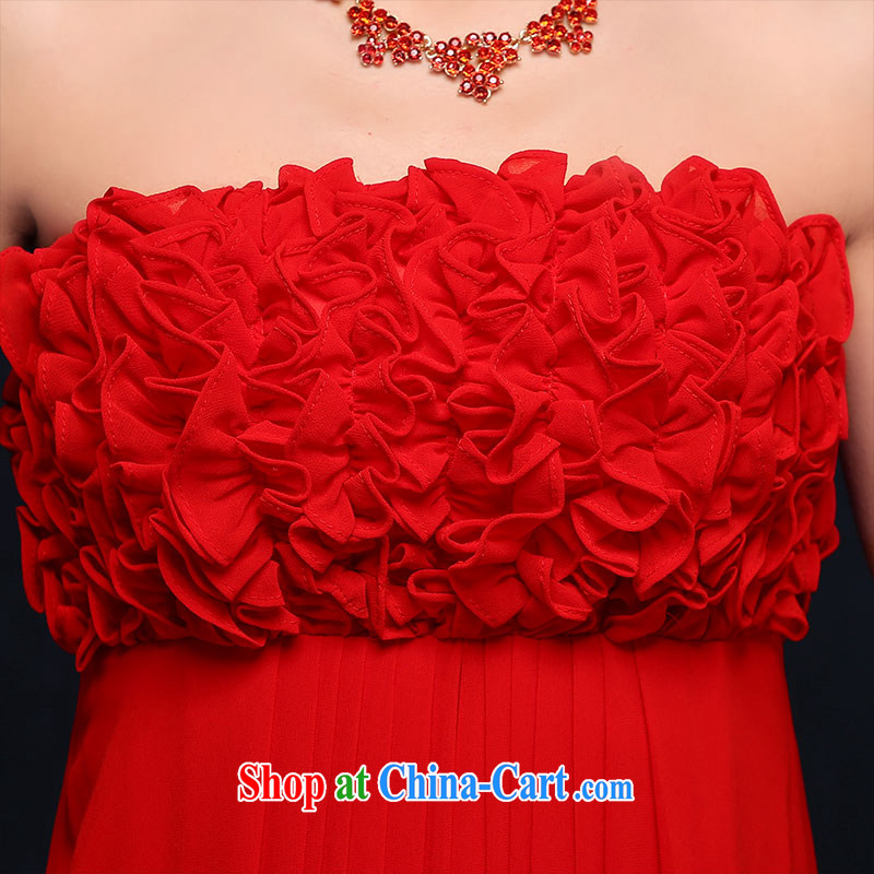 wedding dresses 2015 spring wipe chest red evening dress beauty long Korean married women serving toast red M, according to Lin, Elizabeth, and shopping on the Internet