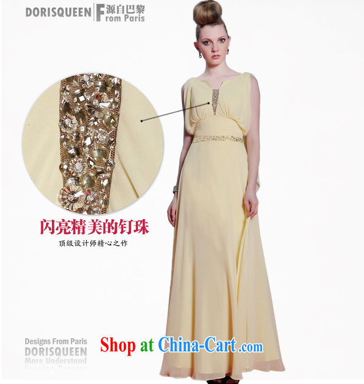 Doris Kay champagne yellow Evening Dress 2014, genuine European evening dresses mother larger nails dress Pearl Light yellow XXL pictures, price, brand platters! Elections are good character, the national distribution, so why buy now enjoy more preferential! Health