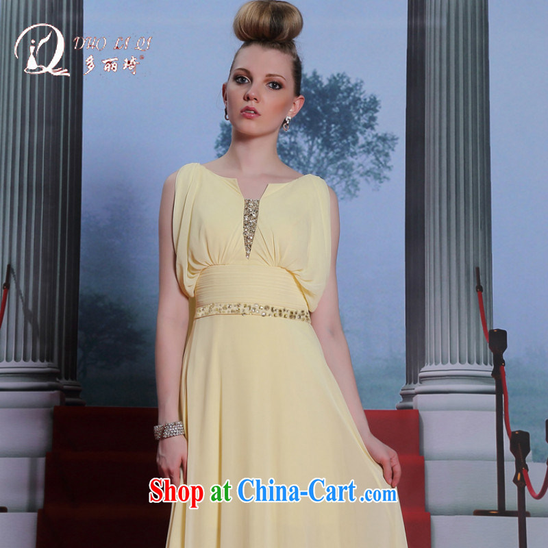 Multi-LAI Ki champagne yellow Evening Dress 2014 and later in Europe and the MOM dress code the staple Pearl dress pale yellow XXL, Lai Ki (Doris dress), online shopping