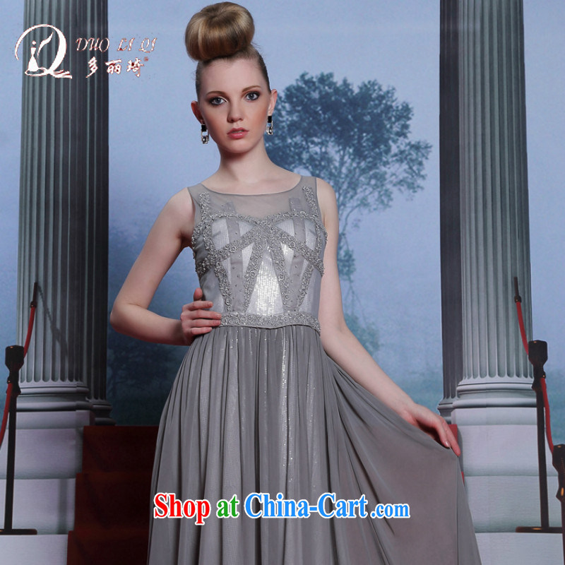 More than Li Qi 2014, Qi and Evening Dress silver embroidery the waist dress 2014 fashion dress light gray XXL, Lai Ki (Doris dress), and shopping on the Internet