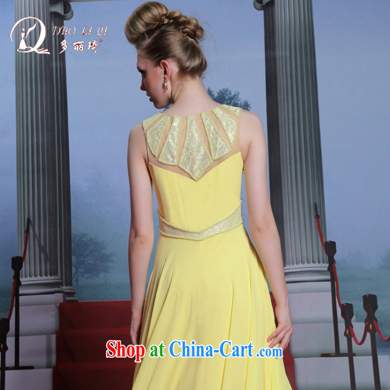 Multi-LAI Ki new, bright yellow Evening Dress manually staple Pearl dress bridesmaid dress dress graduated from light yellow XXL, Li Qi (Doris dress), and on-line shopping