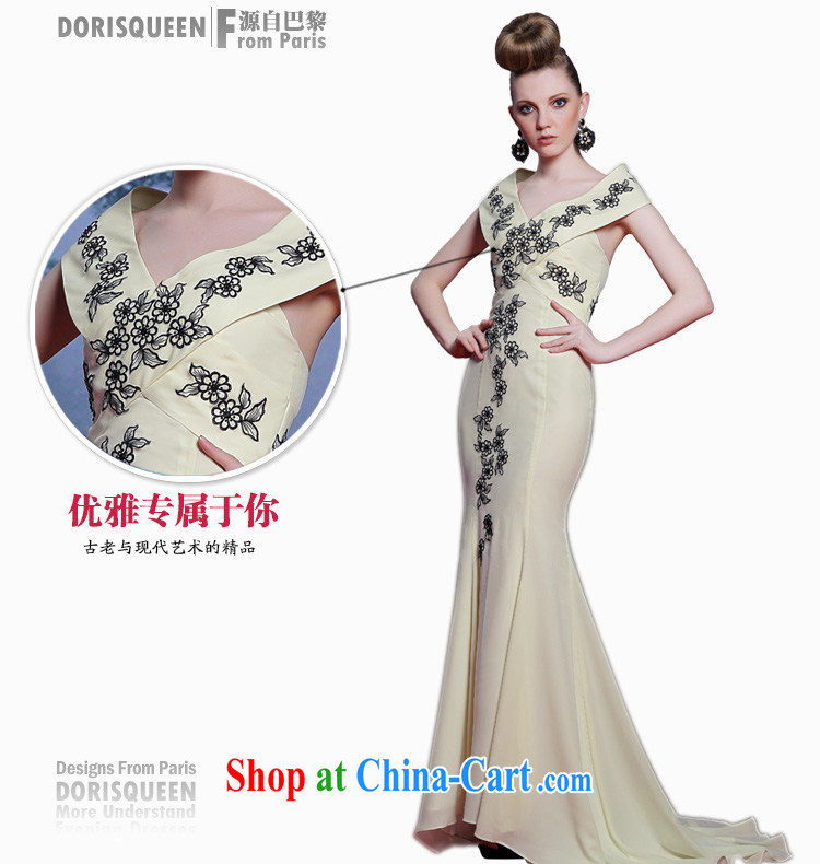 Multi-LAI Ki 2014 Evening Dress elegant V collar sexy night evening dress crowsfoot dragging Red Carpet dress pale yellow XXL pictures, price, brand platters! Elections are good character, the national distribution, so why buy now enjoy more preferential! Health