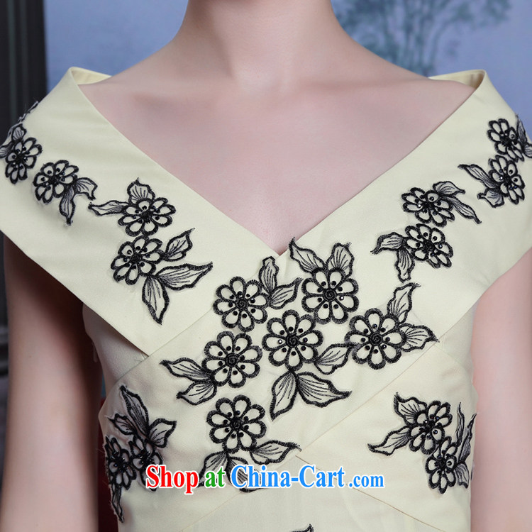 Multi-LAI Ki 2014 Evening Dress elegant V collar sexy night evening dress crowsfoot dragging Red Carpet dress pale yellow XXL pictures, price, brand platters! Elections are good character, the national distribution, so why buy now enjoy more preferential! Health