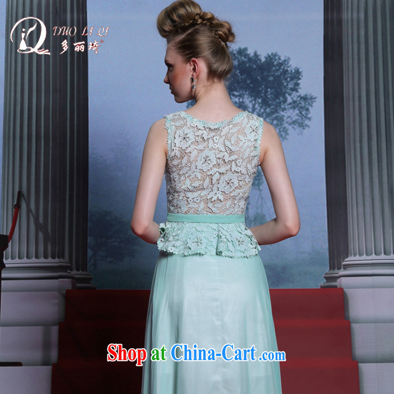 Multi-LAI Ki leave of two blue dress sleeveless 2014 sweet dress a field in cultivating waist dress light blue XXL, Li Qi (Doris dress), online shopping