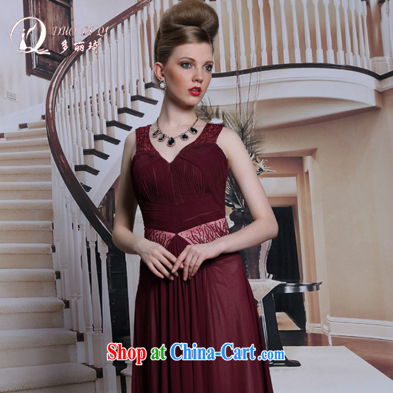 Multi-LAI Ki Europe dress wine red dress sexy back exposed dress skirt brown XXL, Li Qi (Doris dress), online shopping