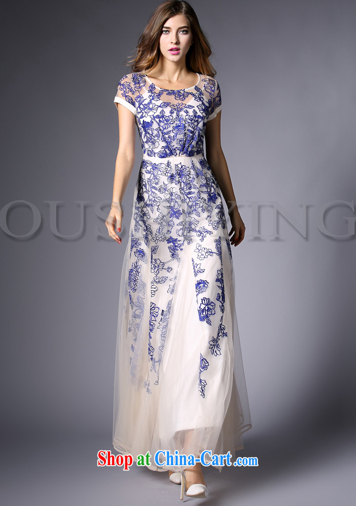 The poetry shadow female new European Big elegance Web yarn embroidered dresses dress large long skirt wedding dress toast clothing evening dress wedding red XL pictures, price, brand platters! Elections are good character, the national distribution, so why buy now enjoy more preferential! Health