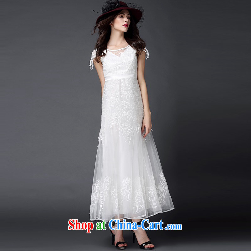 The poetry shadow new women Evening Dress dress dress long skirt, long annual bridal red marriage bridesmaid moderator banquet toast clothing white S, European poetry (oushiying), and, on-line shopping