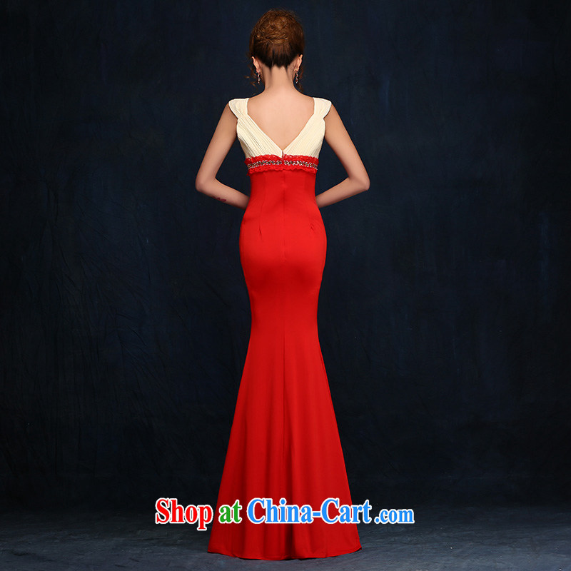 According to Lin Sa 2015 new dual-shoulder V flowers for high quality Evening Dress bride's toast serving long, wedding dress picture color XL, according to Lin, Elizabeth, and shopping on the Internet