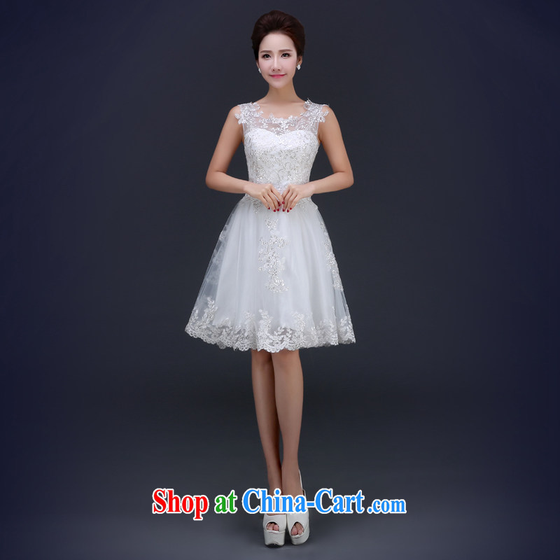 Jie MIA 2015 white spring new dual-shoulder dress graphics thin toast Service Bridal beauty services performed marriage ceremony short L, Jake Mia, shopping on the Internet