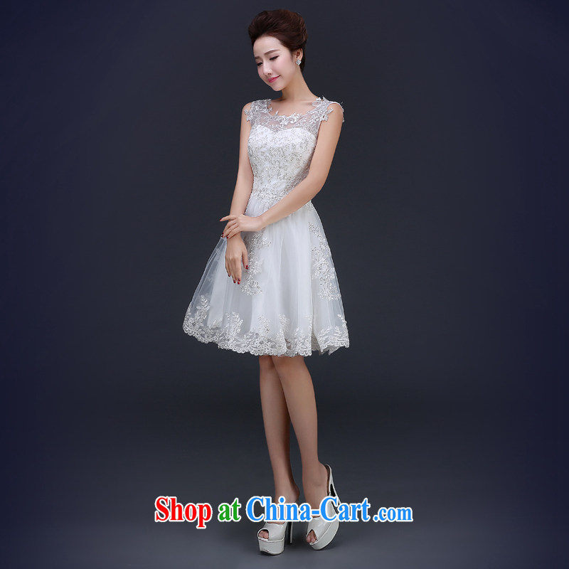 Jie MIA 2015 white spring new dual-shoulder dress graphics thin toast Service Bridal beauty services performed marriage ceremony short L, Jake Mia, shopping on the Internet