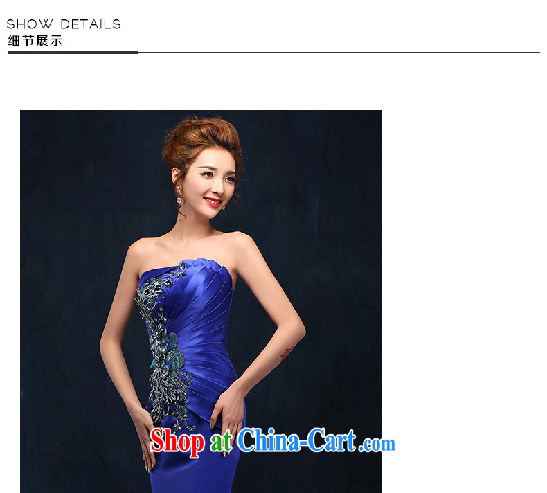 According to Lin Sha Evening Dress 2015 New Long bows service bridal gown crowsfoot wiped his chest, stylish wedding blue dress blue XL pictures, price, brand platters! Elections are good character, the national distribution, so why buy now enjoy more preferential! Health