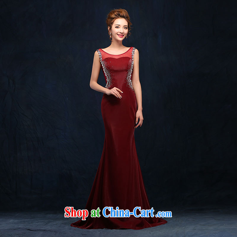 According to Ms. Carolyn Elizabeth's shoulders parquet drill bows serving long, bridal wedding banquet wine red evening dress beauty serving toast dress wine red XL, according to Lin, Elizabeth, and shopping on the Internet