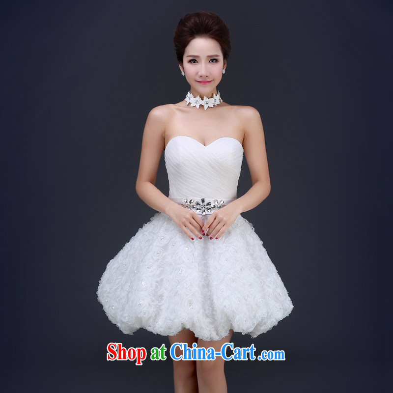 Jie MIA 2015 white spring new dual-shoulder dress graphics thin toast Service Bridal beauty service performance evening bridesmaid dress white XXL, Jake Mia, and shopping on the Internet