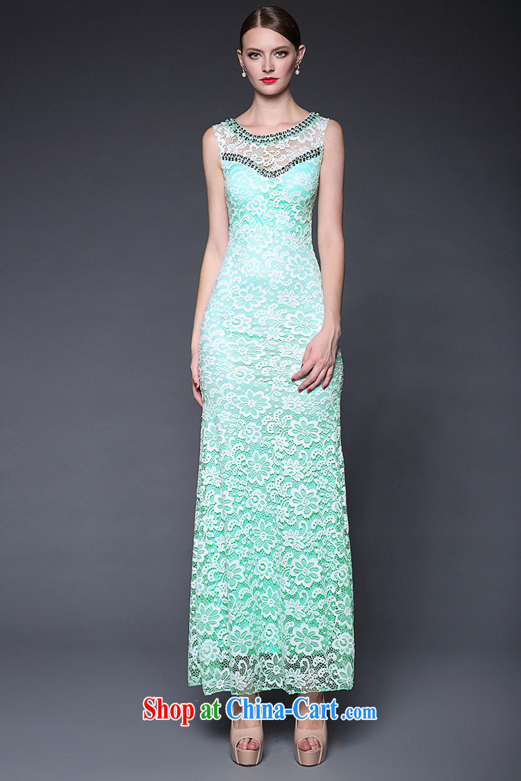 Europe 2015 new manual staple Pearl aura of Yuan beauty dress banquet moderator dresses light green pictures, price, brand platters! Elections are good character, the national distribution, so why buy now enjoy more preferential! Health