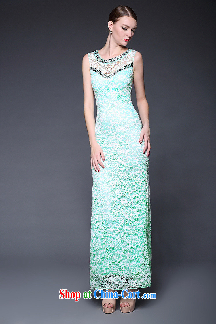 Europe 2015 new manual staple Pearl aura of Yuan beauty dress banquet moderator dresses light green pictures, price, brand platters! Elections are good character, the national distribution, so why buy now enjoy more preferential! Health