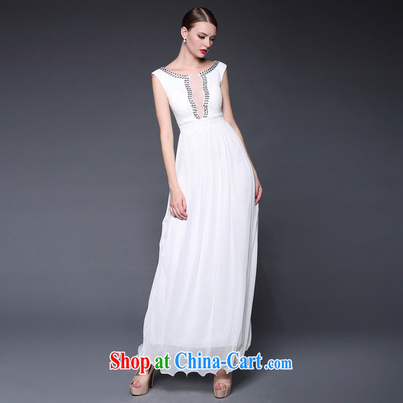 European and American style 2015 summer new goddess elegant wind long evening dress evening banquet moderator dresses of red, water, shopping on the Internet