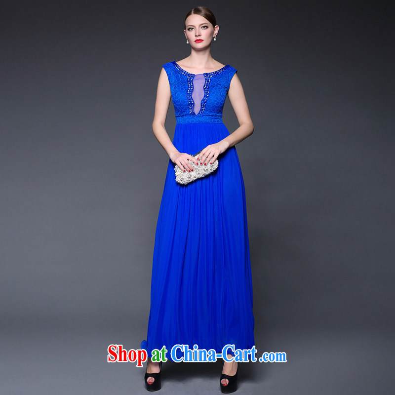 European and American style 2015 summer new goddess elegant wind long evening dress evening banquet moderator dresses of red, water, shopping on the Internet