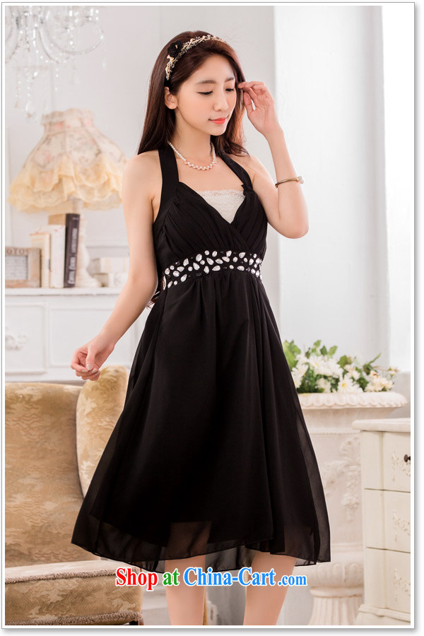 2 JK sexy V collar scarf manually staple Pearl Light drill snow woven dress small dress dress black XXXL pictures, price, brand platters! Elections are good character, the national distribution, so why buy now enjoy more preferential! Health