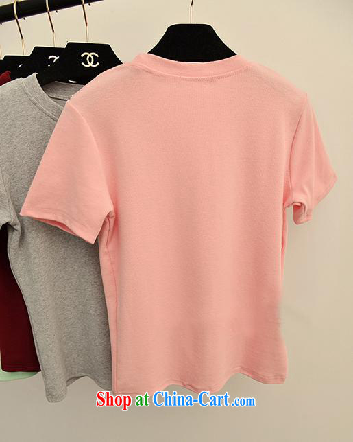 Korean Beauty spring and summer T 桖 short-sleeved round neck solid color shirt T solid shirt pure cotton female small shirt wine red are code pictures, price, brand platters! Elections are good character, the national distribution, so why buy now enjoy more preferential! Health