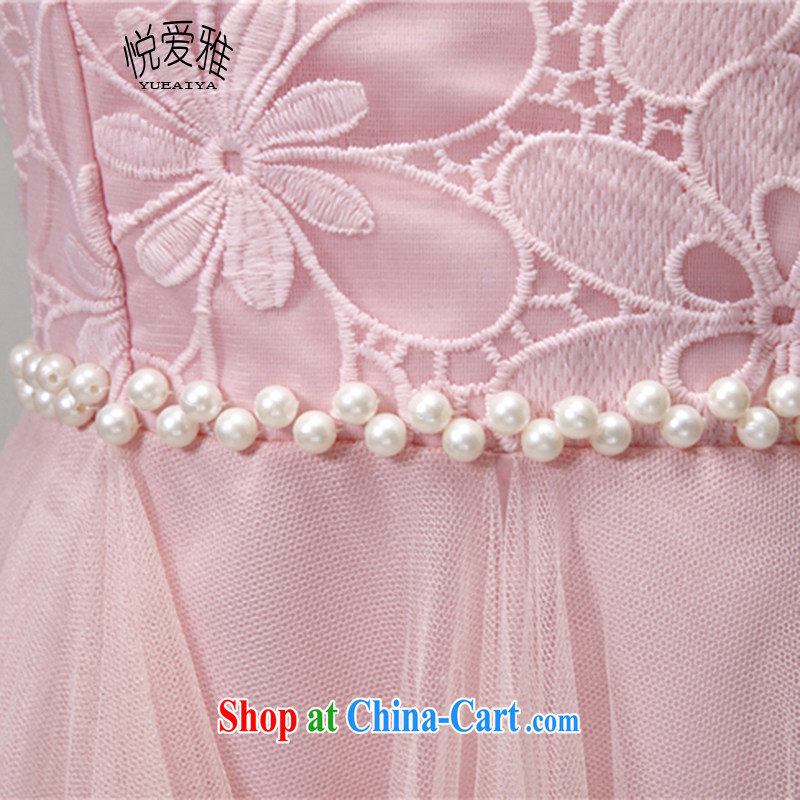 Yue love Ya 2015 summer hook blossoms, manually set drill gems of Yuan Princess elasticated waist dress dress DR 10,153 pink, code, love, and, shopping on the Internet