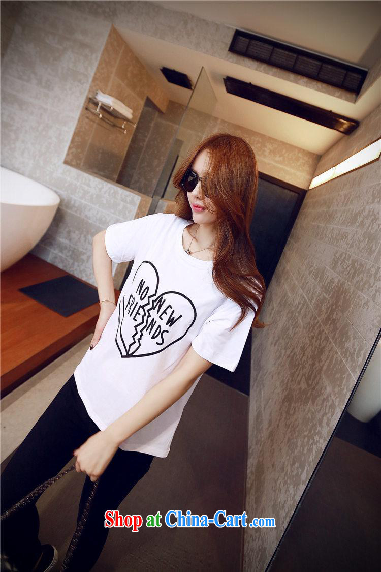 2015 spring and summer new heart to heart card stamp short-sleeved T-shirt Han version cotton female white XL pictures, price, brand platters! Elections are good character, the national distribution, so why buy now enjoy more preferential! Health