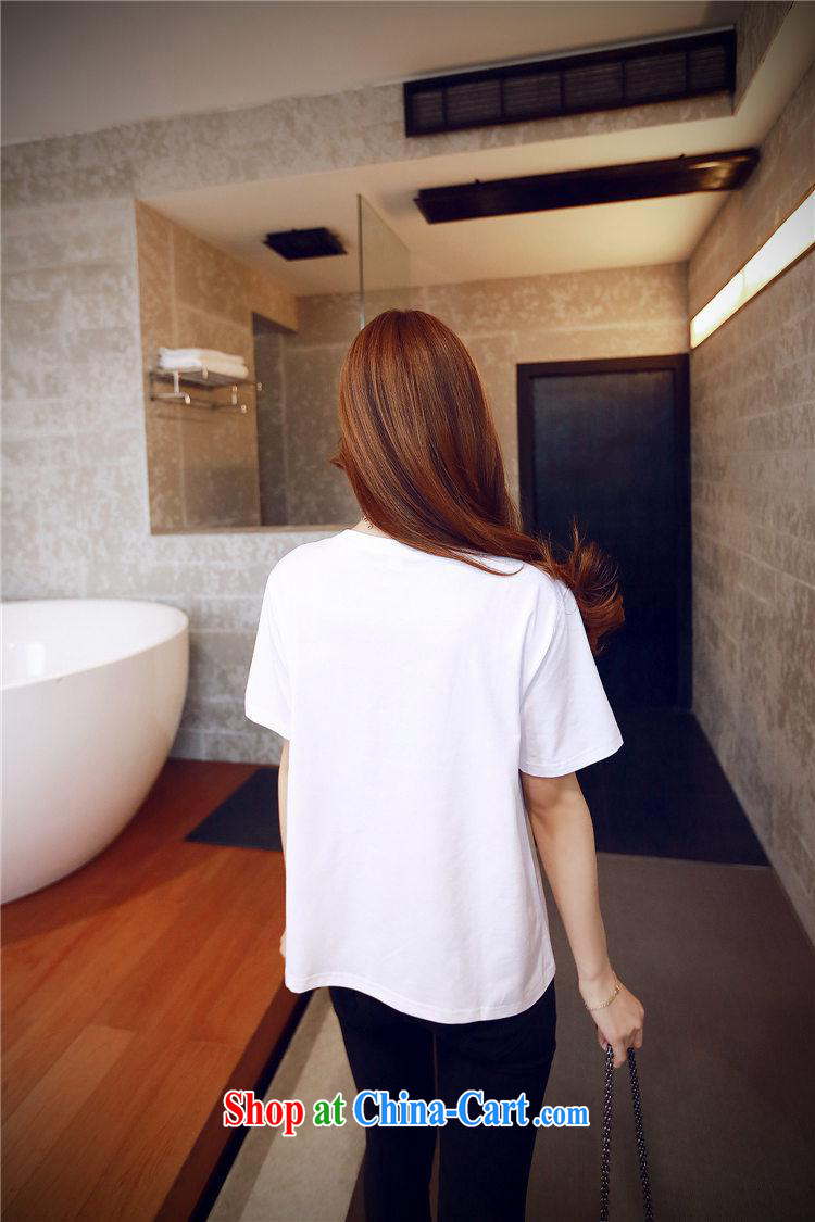 2015 spring and summer new heart to heart card stamp short-sleeved T-shirt Han version cotton female white XL pictures, price, brand platters! Elections are good character, the national distribution, so why buy now enjoy more preferential! Health