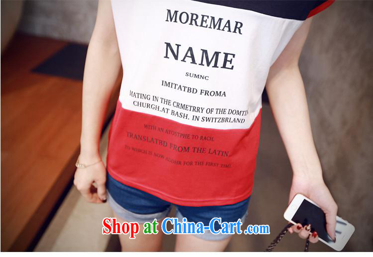 2015 new Korean version of the new spring, summer 3 color stitching letters stylish short-sleeve T-shirt T-shirt a T-shirt girl with green XL pictures, price, brand platters! Elections are good character, the national distribution, so why buy now enjoy more preferential! Health