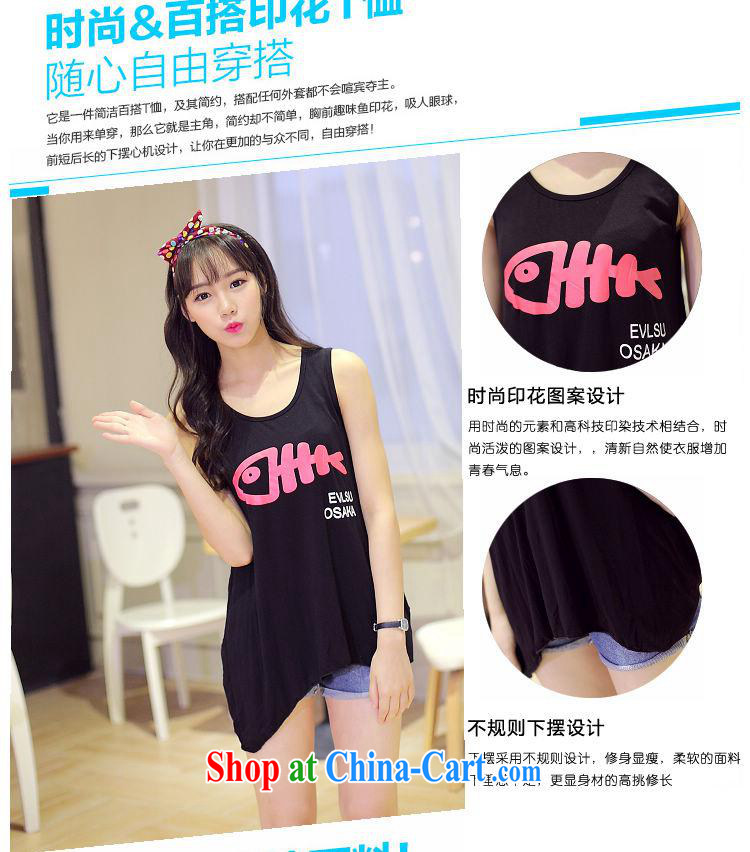Summer 2015 new sleeveless does not rule out the T-shirt female Korean loose bones stamp T-shirt girl picture color black are code pictures, price, brand platters! Elections are good character, the national distribution, so why buy now enjoy more preferential! Health
