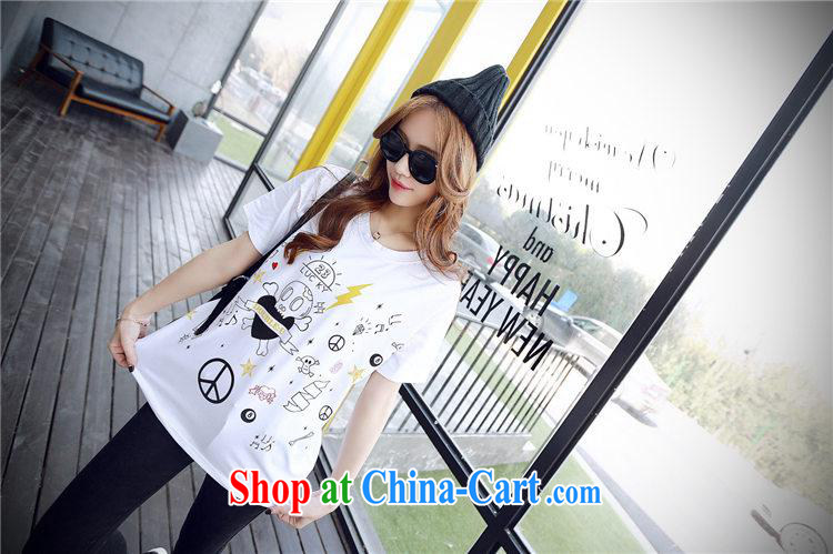 2015 spring and summer new cartoon skull loose, long, short-sleeve girls T-shirts Korean white XL pictures, price, brand platters! Elections are good character, the national distribution, so why buy now enjoy more preferential! Health