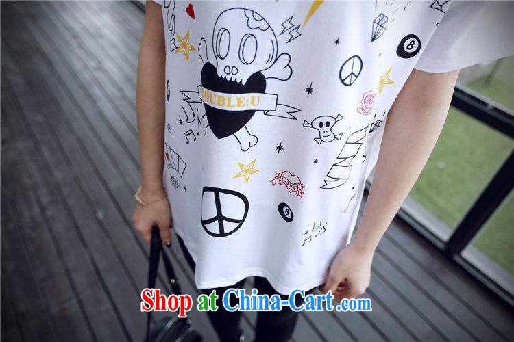 2015 spring and summer new cartoon skull loose, long, short-sleeve girls T-shirts Korean white XL pictures, price, brand platters! Elections are good character, the national distribution, so why buy now enjoy more preferential! Health
