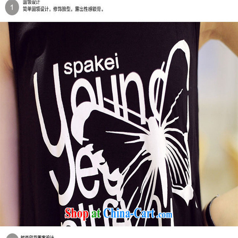 Summer 2015 new sleeveless leisure does not rule out the T-shirt Han version loose letter stamp T-shirt girl picture color is black, blue rain bow, and shopping on the Internet