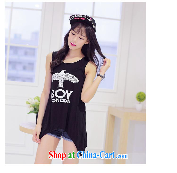 Summer 2015 New Women, long T pension Korean sleeveless loose cotton letter stamp small fresh T-shirt picture color black are code pictures, price, brand platters! Elections are good character, the national distribution, so why buy now enjoy more preferential! Health