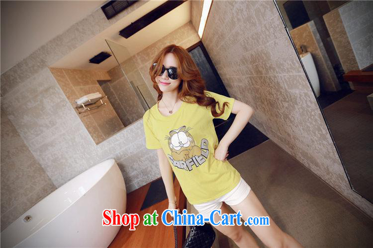 2015 spring new kitten letter cartoon liberal students, short-sleeved T-shirt Korean female T-shirt pink XL pictures, price, brand platters! Elections are good character, the national distribution, so why buy now enjoy more preferential! Health
