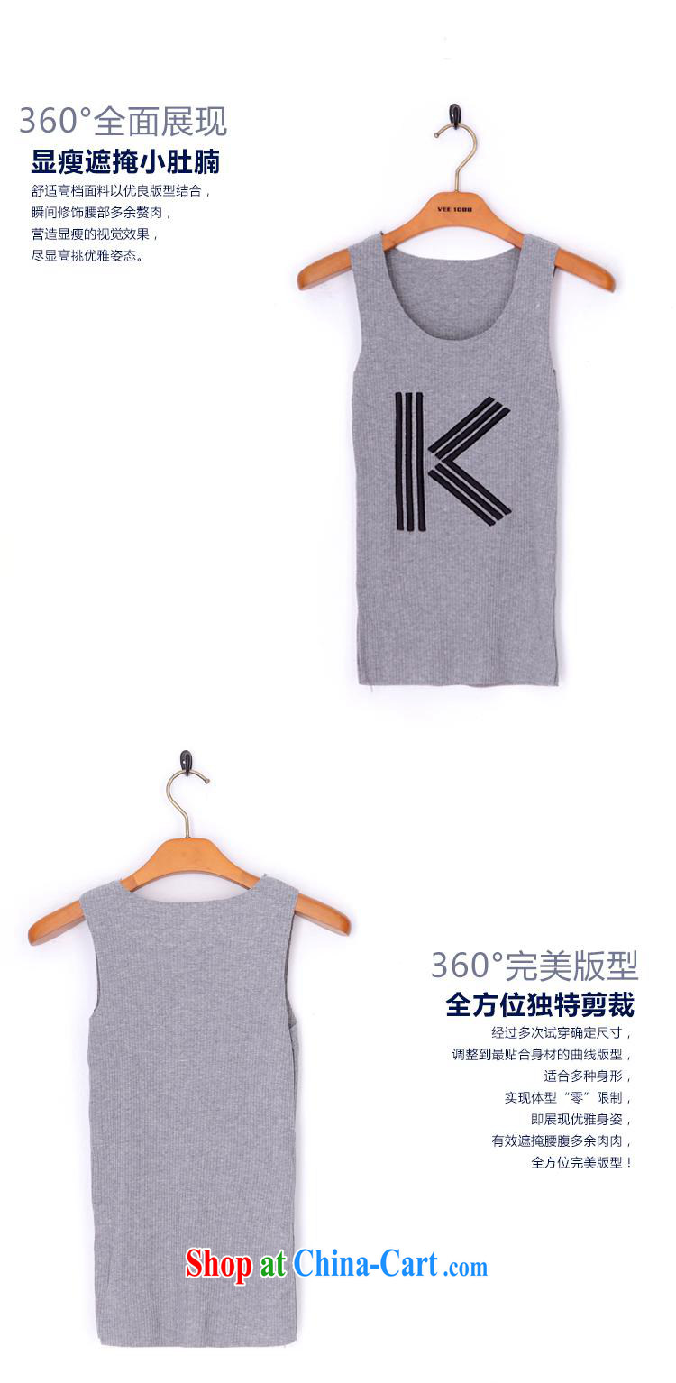 Summer 2015 new Korean T-shirt girl K letter embroidery loose the code sleeveless comfort T-shirt female white XL pictures, price, brand platters! Elections are good character, the national distribution, so why buy now enjoy more preferential! Health