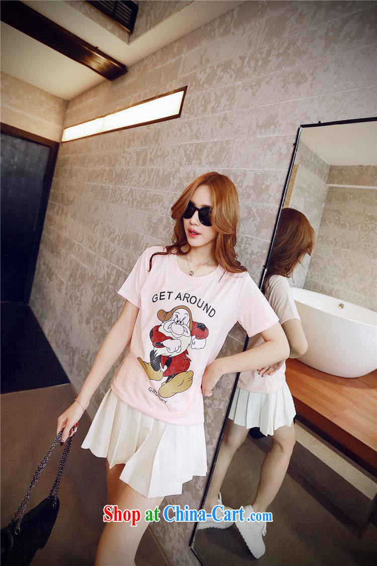 2015 spring new GET cartoon elderly leisure cotton short-sleeved T-shirt, long, female pink XL pictures, price, brand platters! Elections are good character, the national distribution, so why buy now enjoy more preferential! Health