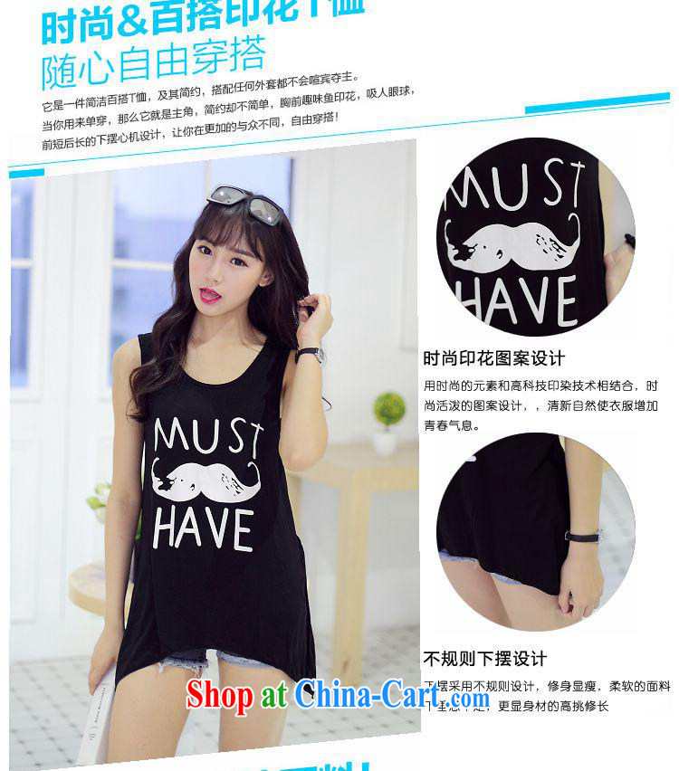 Summer 2015 new sleeveless does not rule out the T-shirt stylish Korean loose stamp vest T-shirt girl picture color black are code pictures, price, brand platters! Elections are good character, the national distribution, so why buy now enjoy more preferential! Health