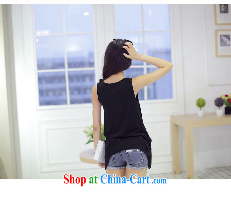 Summer 2015 new sleeveless does not rule out the T-shirt stylish Korean loose stamp vest T-shirt girl picture color black are code pictures, price, brand platters! Elections are good character, the national distribution, so why buy now enjoy more preferential! Health