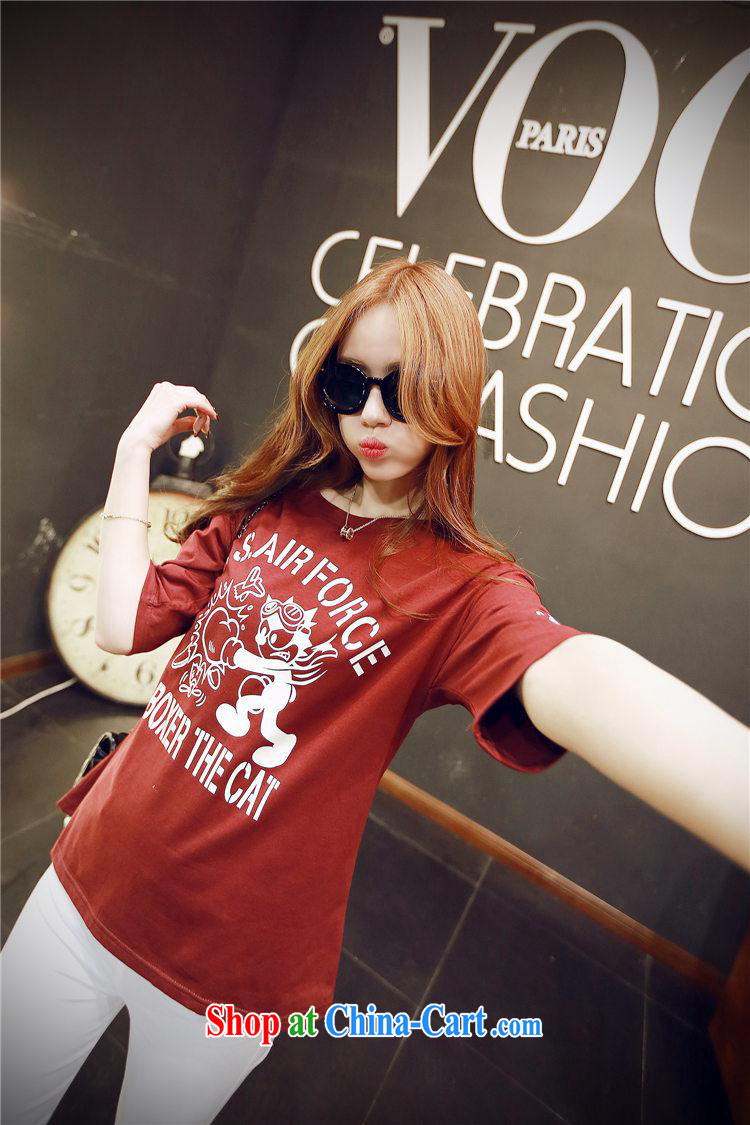 2015 spring and summer new boxing card loose cotton short-sleeved Korean teenage girls T pension middle and high school students short-sleeved wine red XL pictures, price, brand platters! Elections are good character, the national distribution, so why buy now enjoy more preferential! Health