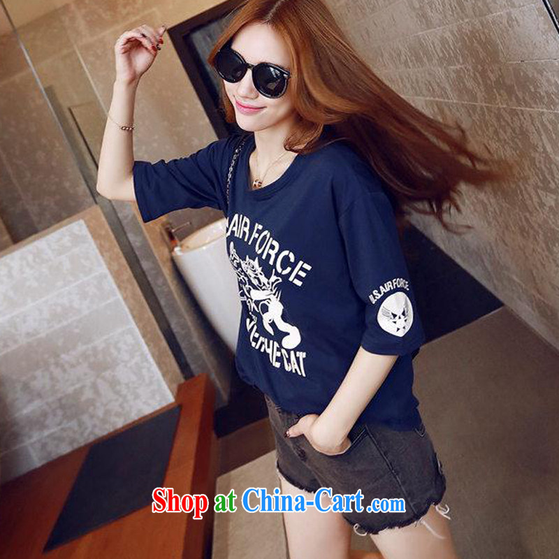 2015 spring and summer new boxing card loose cotton short-sleeved Korean teenage girls T pension middle and high school students a short-sleeved red wine XL, blue rain bow, and, on-line shopping