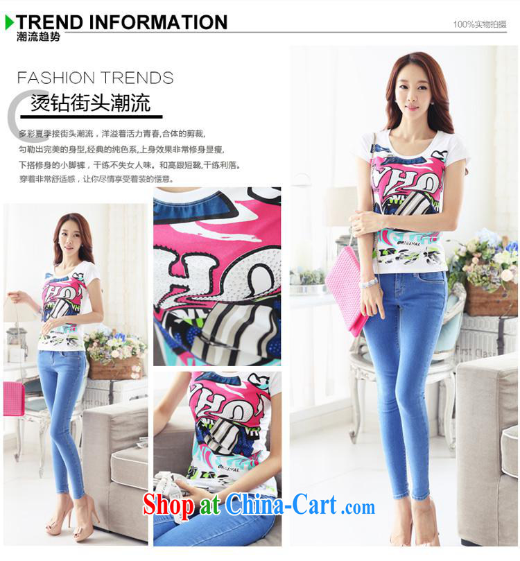 The European site girls cotton T-shirt girls short-sleeved Korea cultivating the code t-shirt stamp letters T pension summer white 2 XL pictures, price, brand platters! Elections are good character, the national distribution, so why buy now enjoy more preferential! Health